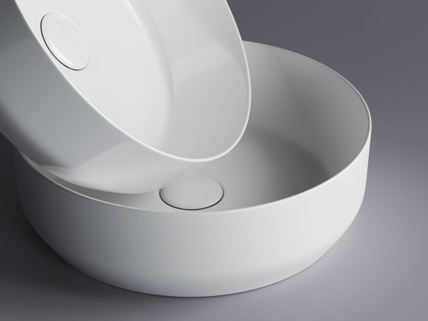Умывальник чаша накладная круглая Ceramicanova Element 390*390*120мм, Белый, CN6022