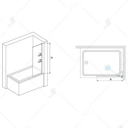 Шторка на ванну RGW SC-53 03115308-11 прозрачное стекло, хром