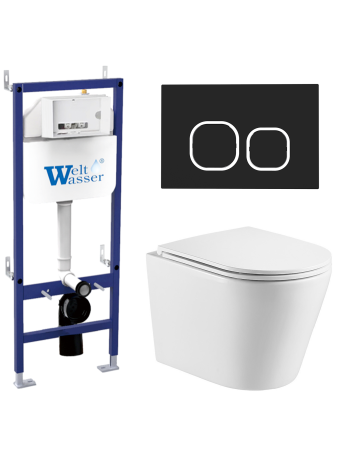 Комплект инсталляции с унитазом Weltwasser BAMBERG 460 + SALZBACH 043 GL-WT + BAMBERG BL
