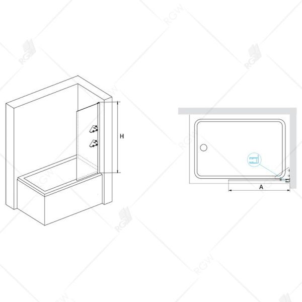 Шторка на ванну RGW SC-53 03115308-11 прозрачное стекло, хром