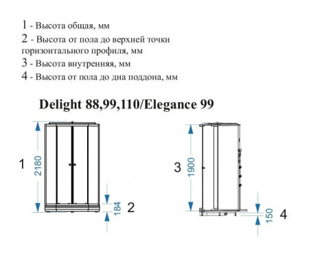 Душевая кабина Domani-Spa Delight 110 DS01D110LWM00 100x100