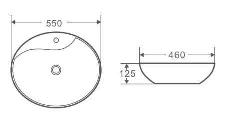 Раковина накладная WeltWasser WW ELBACH 1147 550х460х125