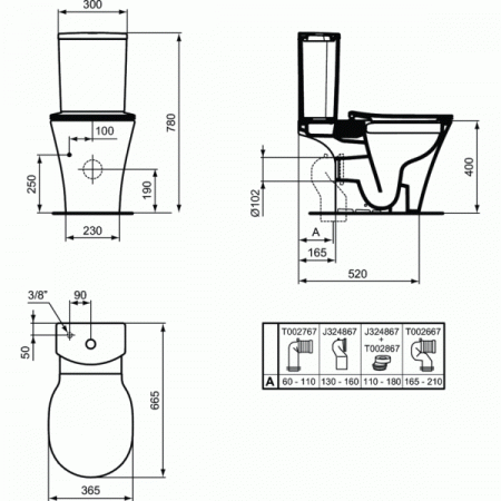 Бачок для унитаза Ideal Standard Connect Air Curve E073901