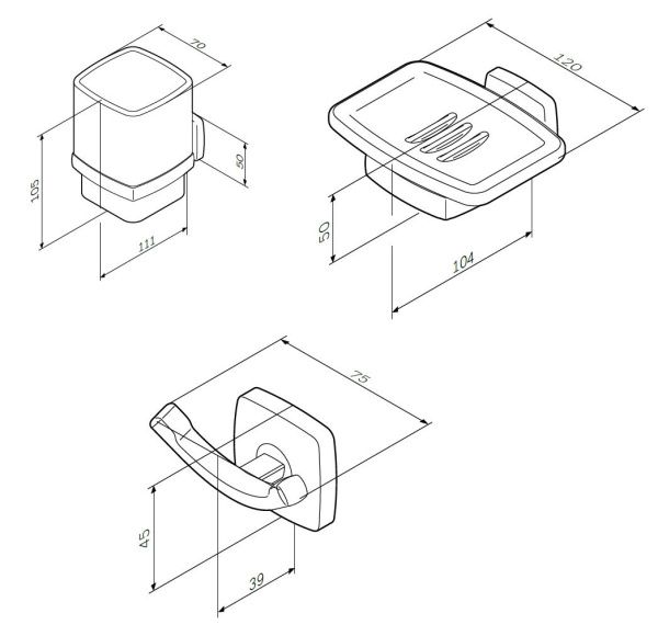 Комплект для ванной комнаты AM.PM Gem S BK91GC зона красоты