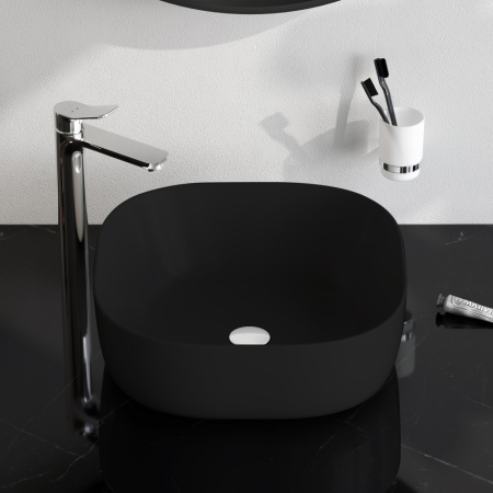 M8FWCC30430BM Func Раковина накладная AM.PM, квадрат, 43 см, цвет черный матовый