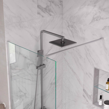 Душевая перегородка, ограждение Reflexion RX20090CCR-18 Walk in 200x90см, прозрачное закаленное стекло 8мм, хромированный профиль