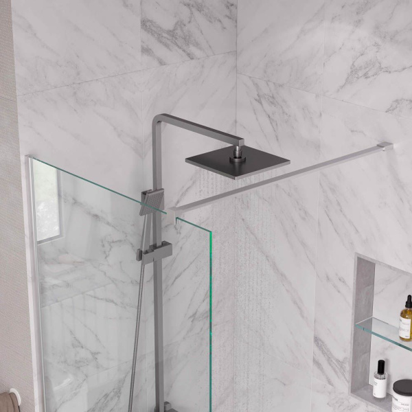 Душевая перегородка, ограждение Reflexion RX20090CCR-18 Walk in 200x90см, прозрачное закаленное стекло 8мм, хромированный профиль