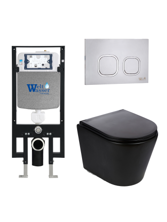 Комплект инсталляции с унитазом Weltwasser AMBERG 497 + SALZBACH 043 MT-BL + AMBERG RD-MT CR