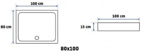 Душевой поддон Rea CALISTO 80x100x15 REA-K3965