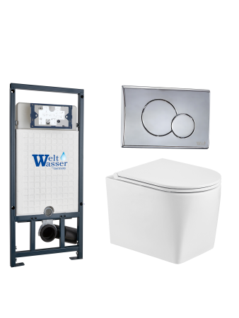 Комплект инсталляции с унитазом Weltwasser MARBERG 507 + NESENBACH 004 GL-WT + MAR 507 RD-CR