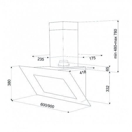 Кухонная вытяжка TEKA DVT 650 B черная