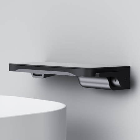 F8F72722 Func Встраиваемый смеситель на раковину АМ.РМ с полкой и каскадным изливом, черный