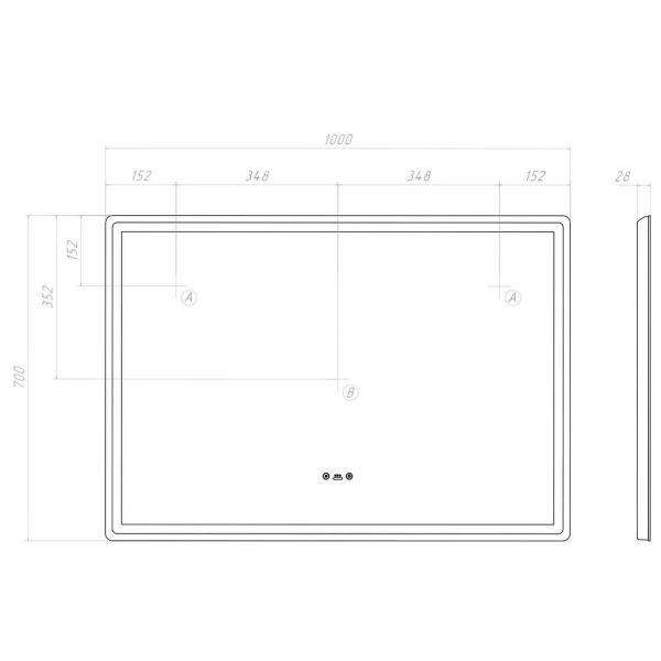 Зеркало VIGO Geometry Step 1000