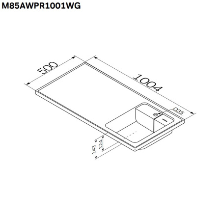 M85AWPR1001WG X-Joy, Раковина над стиральной машиной AM.PM, литьевой мрамор, правая, 100 см, белый глянец