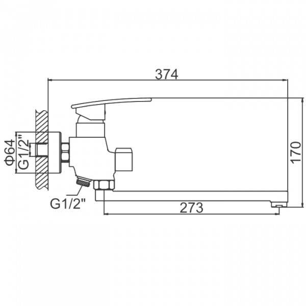 Смеситель для ванны Ledeme H70 L2270