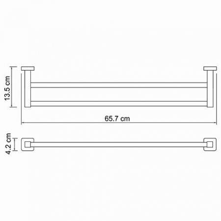 Держатель полотенец двойной WasserKRAFT Lippe K-6540