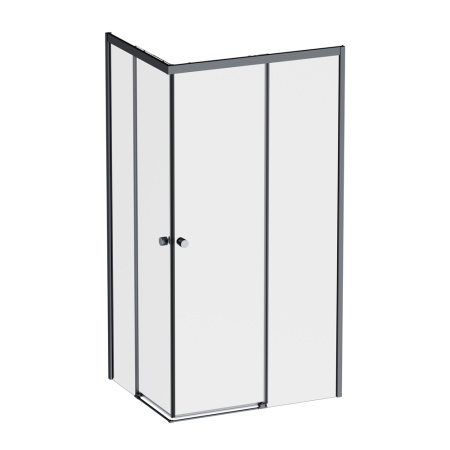 W94G-403-10080-BТ Душевое ограждение AM.PM X-Joy Square Slide 100х80, черный, прозрачное