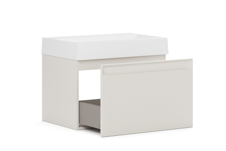 Тумба под умывальник Belux Базель подвесная 70-01, Светлый Миндаль матовый