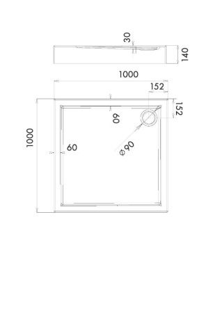 Душевой поддон iRegio Hyppe LDBR2162 100х100х14 см