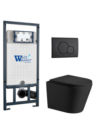 Комплект инсталляции с унитазом Weltwasser MARBERG 507 + SALZBACH 043 MT-BL + MAR 507 RD MT-BL