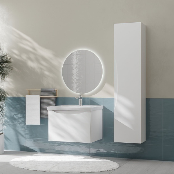 Тумба под умывальник Belux Берген подвесная 60-01 белый глянцевый