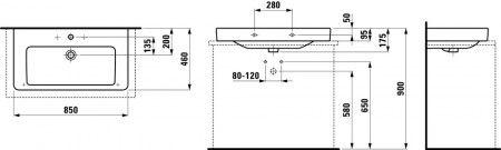 Умывальник Laufen Pro S 8169654001091 85x46.5x17.5