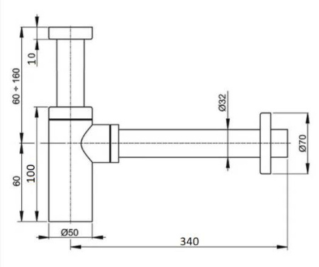 Сифон для умывальника CeramaLux C057