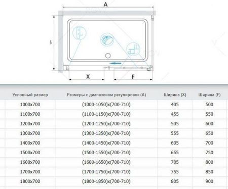 Душевой угол RGW Passage PA-42 100х70 (PA-12 + Z-050-2) стекло прозрачное, 010842107-011