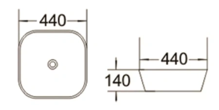 Раковина SantiLine SL-1048 44х44 белая