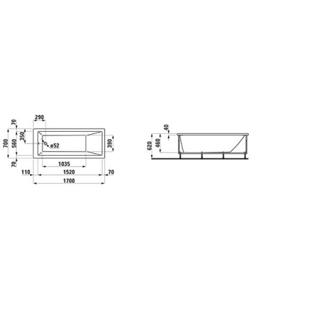 Акриловая ванна Laufen Pro 170x70 2309510000001