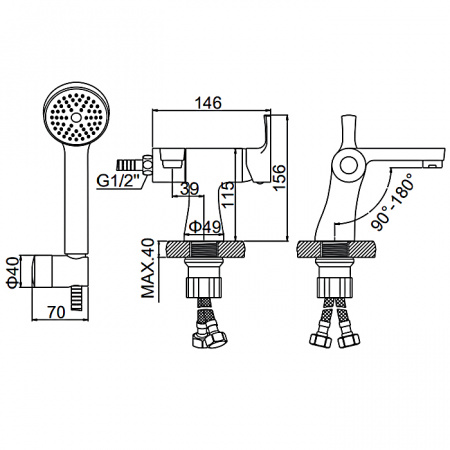 Смеситель для умывальника Ledeme H55 L1055-16