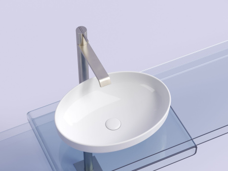 Умывальник чаша накладная овальная Ceramicanova Element 502*363*145мм, белый, CN6056