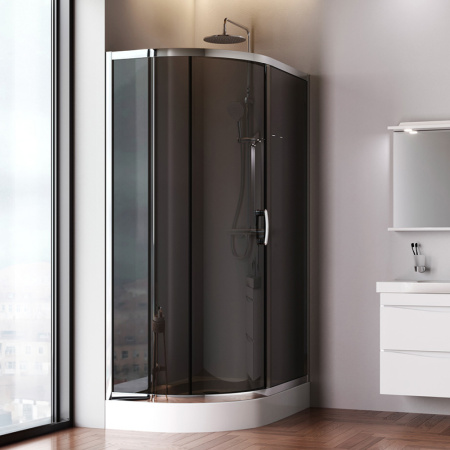 W83G-302U120CG64 Like Solo Slide 120 Душевое ограждение AM.PM Like 120x80, стекло тонированное, профиль матовый серый