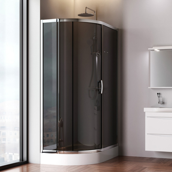 W83G-302U120CG64 Like Solo Slide 120 Душевое ограждение AM.PM Like 120x80, стекло тонированное, профиль матовый серый