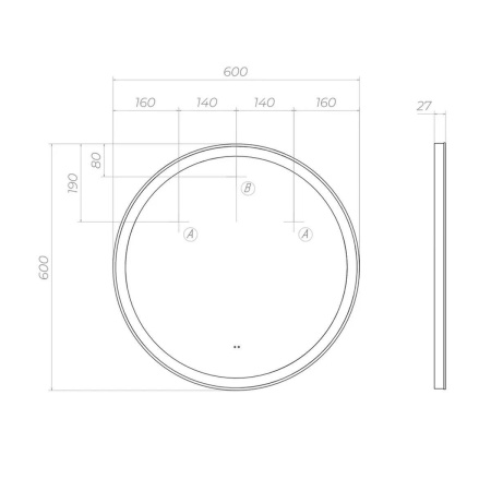 Зеркало VIGO Cosmo Comfort 600