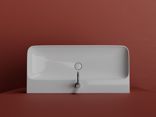 Умывальник Ceramicanova AURA с 1 отверстием для смесителя, без перелива 1000*470*135мм, Белый, CN2007