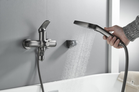 Смеситель для ванны Shevanik S8522T, оружейная сталь