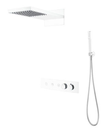 Встроенная душевая система Boheme Fusion с термостатом, трехпозиционная MATT WHITE, 131-MW