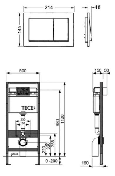 Комплект инсталляции TECEbase kit 9 400 400 кнопка белая