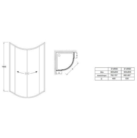 Душевой уголок Jacob Delafon Serenity 90x90 E14R90-GA профиль хром стекло прозрачное