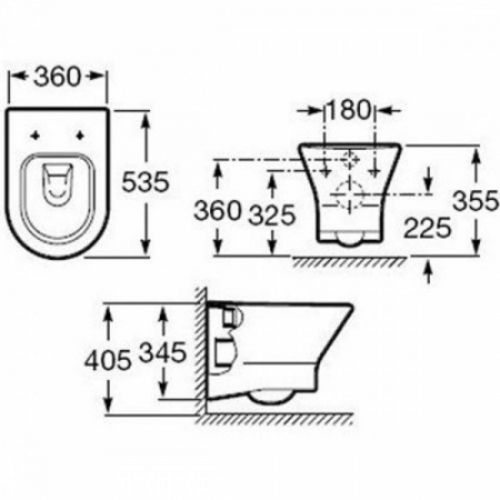 Унитаз подвесной безободковый Roca Nexo Rimless A34664L000 с крышкой для унитаза SoftClose A801C4200U