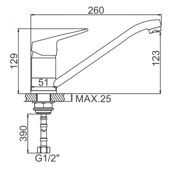 Смеситель для мойки Ledeme H40 L4940