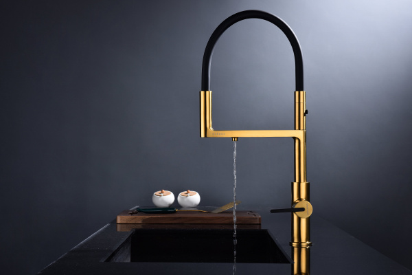 Смеситель для кухни Paulmark TORNADO To213402-BG, брашированное золото