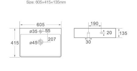 Раковина SantiLine SL-1003 61х42 белая