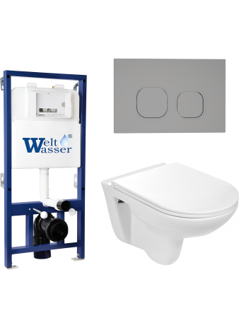 Комплект инсталляции с унитазом Weltwasser BAMBERG 525 + BAARBACH 004 GL-WT + BAMBERG CR