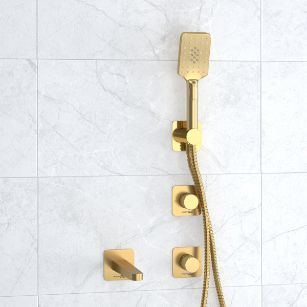 Встраиваемый комплект для ванны WasserKRAFT с лейкой и изливом A8251.306.308.285.194.201