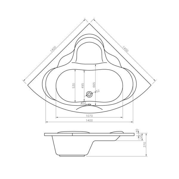 Акриловая ванна Lavinia Boho Elegant 140х140 37050140