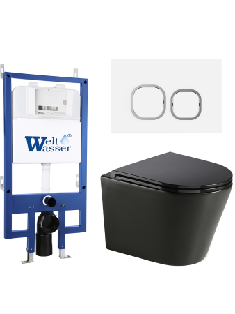 Комплект инсталляции с унитазом Weltwasser BAMBERG 545 + SALZBACH 043 MT-BL + BAMBERG WT