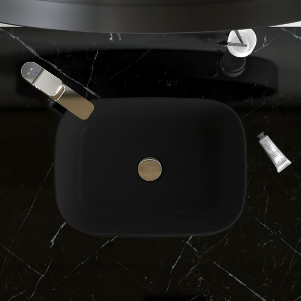 M8FWCC10450BM Func Раковина накладная AM.PM, прямоугольник, 45 см, цвет черный матовый