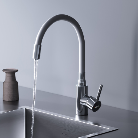 D3007633 Logic Кухонный смеситель Dorff с гибким изливом, белый